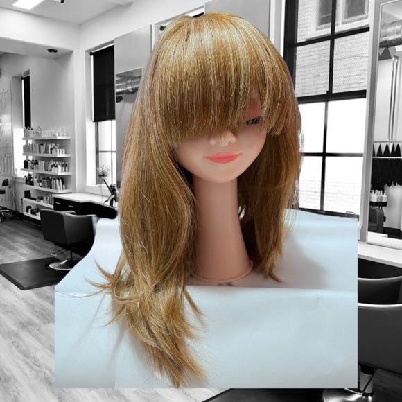 LUXHAIR Stylish Brown Blonde Highlights Hair Wig - Picture 2 of 8